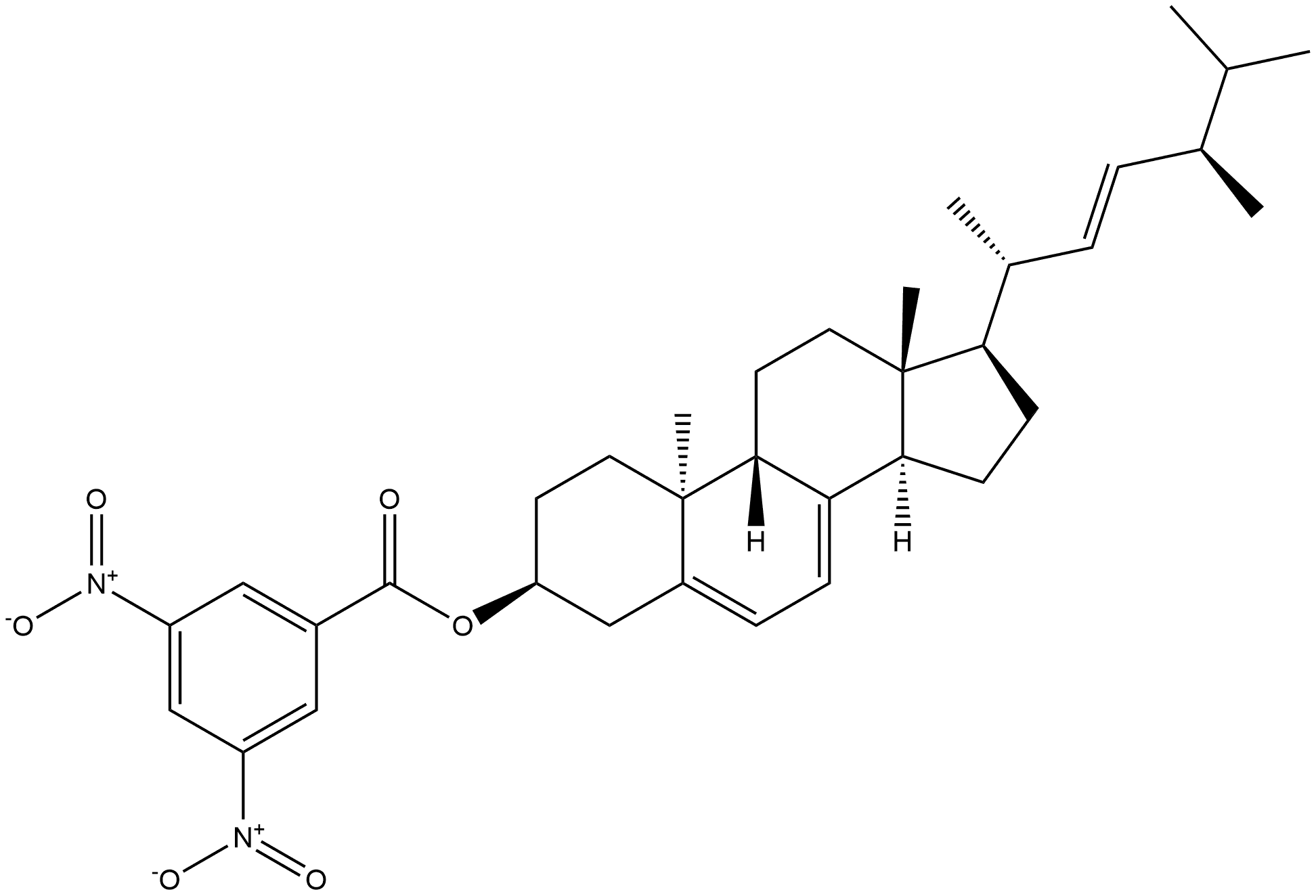 9Β,10Α-麦角甾醇-5,7,22-三烯-3Β-醇,3,5-二硝基苯甲酸酯 结构式