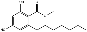 2,4-二羟基-6-庚基-苯甲酸甲酯, 6121-77-3, 结构式