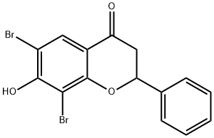 6,8-Dibromo-7-hydroxy-2-phenylchroman-4-one Struktur