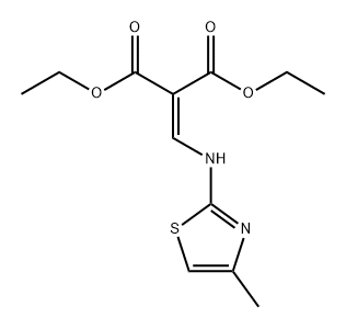 Propanedioic acid, 2-[[(4-methyl-2-thiazolyl)amino]methylene]-, 1,3-diethyl ester 结构式