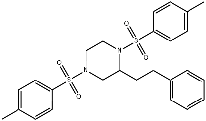 Piperazine, 1,4-bis[(4-methylphenyl)sulfonyl]-2-(2-phenylethyl)- Structure