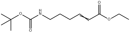 2-Hexenoic acid, 6-[[(1,1-dimethylethoxy)carbonyl]amino]-, ethyl ester 化学構造式