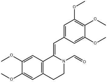 2(1H)-Isoquinolinecarboxaldehyde, 3,4-dihydro-6,7-dimethoxy-1-[(3,4,5-trimethoxyphenyl)methylene]-, (1Z)- Structure