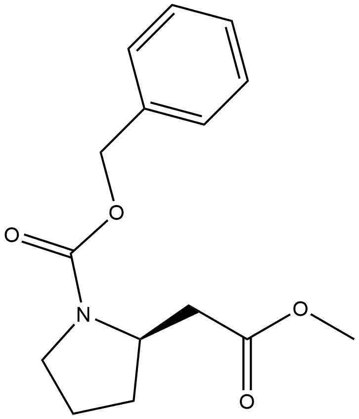 (R)-benzyl 2-(2-methoxy-2-oxoethyl)pyrrolidine-1-carboxylate Structure