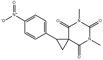 5,7-Dimethyl-1-(4-nitrophenyl)-5,7-diazaspiro[2.5]octane-4,6,8-trione Struktur