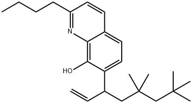 2-Butyl-7-(5,5,7,7-tetramethyloct-1-en-3-yl)quinolin-8-ol Struktur