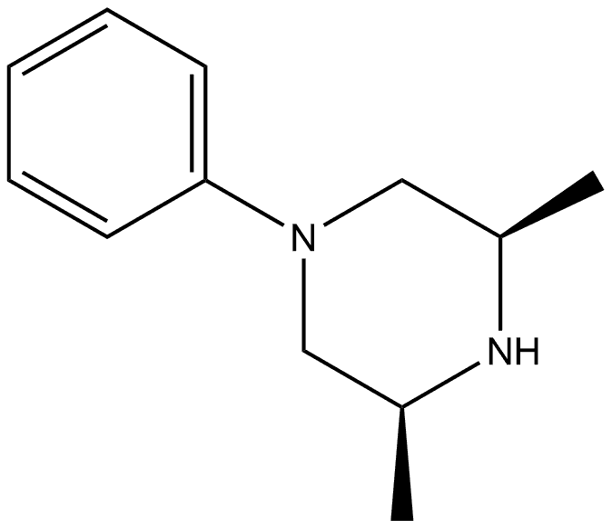 rel-(3R,5S)-3,5-Dimethyl-1-phenylpiperazine Struktur