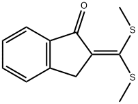 1H-Inden-1-one, 2-[bis(methylthio)methylene]-2,3-dihydro- 化学構造式