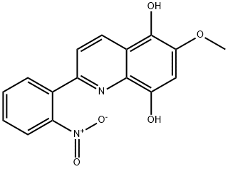 6-Methoxy-2-(2-nitrophenyl)quinoline-5,8-diol 化学構造式