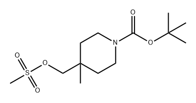 1-Piperidinecarboxylic acid, 4-methyl-4-[[(methylsulfonyl)oxy]methyl]-, 1,1-dimethylethyl ester,614730-89-1,结构式