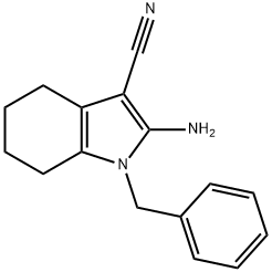 1H-Indole-3-carbonitrile, 2-amino-4,5,6,7-tetrahydro-1-(phenylmethyl)- Structure