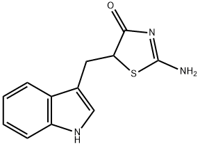 5-((1H-Indol-3-yl)methyl)-2-aminothiazol-4(5H)-one,61492-51-1,结构式