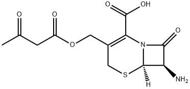 (6R,7R)-7-Amino-3-[(1,3-dioxobutoxy)methyl]-8-oxo-5-thia-1-azabicyclo[4.2.0]oct-2-ene-2-carboxylic acid Structure