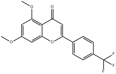 5,7-Dimethoxy-2-(4-(trifluoromethyl)phenyl)-4H-chromen-4-one 结构式