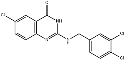 6-Chloro-2-((3,4-dichlorobenzyl)amino)quinazolin-4(1H)-one 结构式