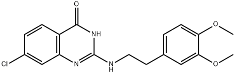 7-Chloro-2-((3,4-dimethoxyphenethyl)amino)quinazolin-4(1H)-one 结构式