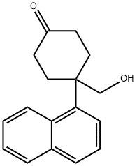 4-(Hydroxymethyl)-4-(naphthalen-1-yl)cyclohexanone 化学構造式