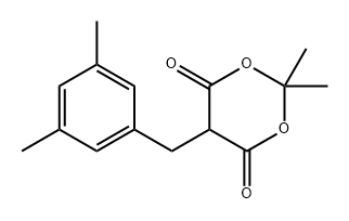 1,3-Dioxane-4,6-dione, 5-[(3,5-dimethylphenyl)methyl]-2,2-dimethyl- Structure