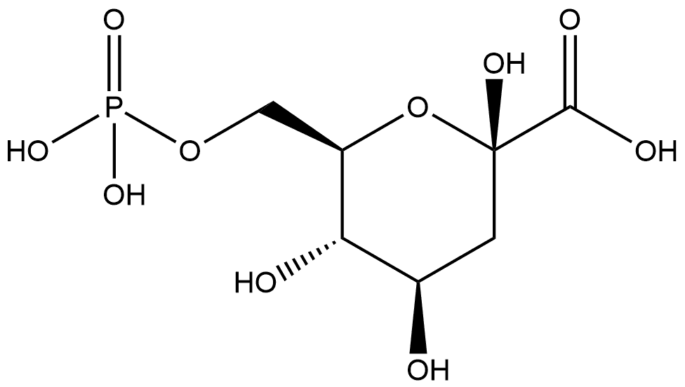 α-D-arabino-2-Heptulopyranosonic acid, 3-deoxy-, 7-(dihydrogen phosphate) 化学構造式