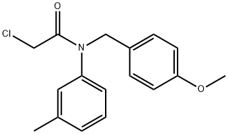 Acetamide, 2-chloro-N-[(4-methoxyphenyl)methyl]-N-(3-methylphenyl)- 结构式