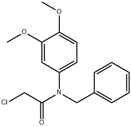 Acetamide, 2-chloro-N-(3,4-dimethoxyphenyl)-N-(phenylmethyl)- 化学構造式