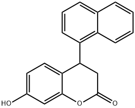 2H-1-Benzopyran-2-one, 3,4-dihydro-7-hydroxy-4-(1-naphthalenyl)- Structure