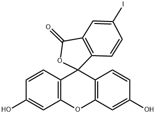 Spiro[isobenzofuran-1(3H),9'-[9H]xanthen]-3-one, 3',6'-dihydroxy-5-iodo-,620960-01-2,结构式