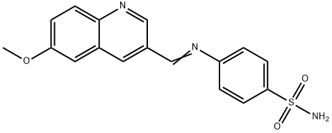 4-(((6-Methoxyquinolin-3-yl)methylene)amino)benzenesulfonamide Struktur