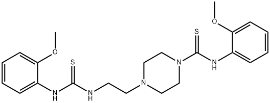 1-Piperazinecarbothioamide, N-(2-methoxyphenyl)-4-[2-[[[(2-methoxyphenyl)amino]thioxomethyl]amino]ethyl]- 化学構造式