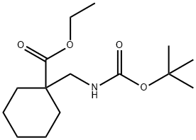 Cyclohexanecarboxylic acid, 1-[[[(1,1-dimethylethoxy)carbonyl]amino]methyl]-, ethyl ester,623570-25-2,结构式