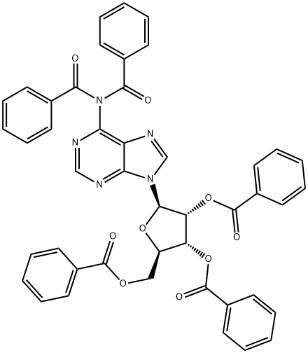 Adenosine, N,N-dibenzoyl-, 2',3',5'-tribenzoate Structure