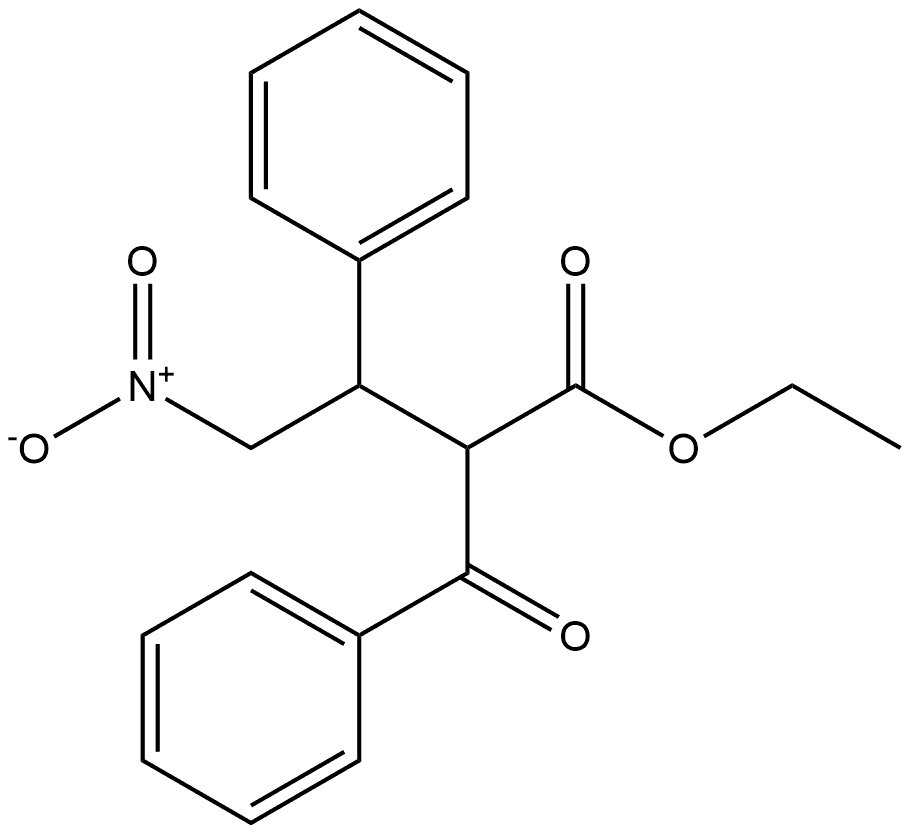 Benzenepropanoic acid, α-benzoyl-β-(nitromethyl)-, ethyl ester 化学構造式