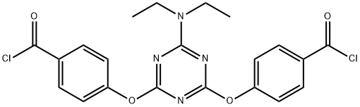 Benzoyl chloride, 4,4'-[[6-(diethylamino)-1,3,5-triazine-2,4-diyl]bis(oxy)]bis- (9CI) Structure