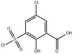 Benzoic acid, 5-chloro-3-(chlorosulfonyl)-2-hydroxy- Struktur