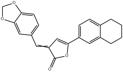 3-(Benzo[d][1,3]dioxol-5-ylmethylene)-5-(5,6,7,8-tetrahydronaphthalen-2-yl)furan-2(3H)-one Structure