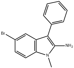 5-Bromo-1-methyl-3-phenyl-1H-indol-2-amine Struktur