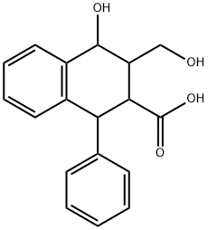 4-Hydroxy-3-(hydroxymethyl)-1-phenyl-1,2,3,4-tetrahydronaphthalene-2-carboxylic acid Structure