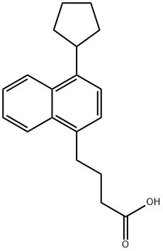 4-(4-Cyclopentylnaphthalen-1-yl)butanoic acid 化学構造式