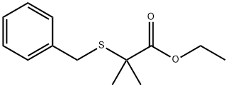 Propanoic acid, 2-methyl-2-[(phenylmethyl)thio]-, ethyl ester Structure