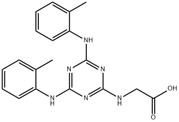 Glycine, N-[4,6-bis[(2-methylphenyl)amino]-1,3,5-triazin-2-yl]- Struktur