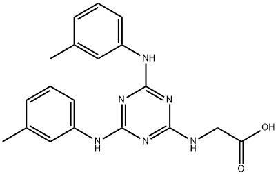 Glycine, N-[4,6-bis[(3-methylphenyl)amino]-1,3,5-triazin-2-yl]- Structure