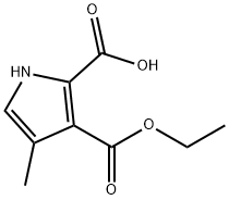 1H-Pyrrole-2,3-dicarboxylic acid, 4-methyl-, 3-ethyl ester 化学構造式