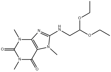 8-((2,2-Diethoxyethyl)amino)-1,3,7-trimethyl-1H-purine-2,6(3H,7H)-dione 化学構造式