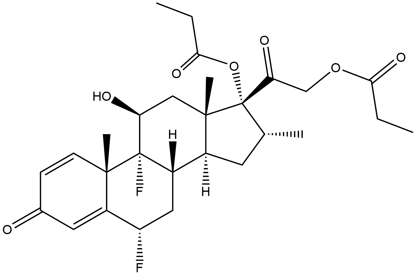 Pregna-1,4-diene-3,20-dione, 6,9-difluoro-11-hydroxy-16-methyl-17,21-bis(1-oxopropoxy)-, (6α,11β,16α)- (9CI)|氟替卡松杂质