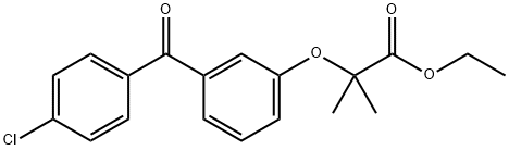 Propanoic acid, 2-[3-(4-chlorobenzoyl)phenoxy]-2-methyl-, ethyl ester Structure