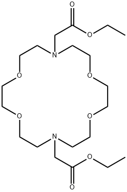 1,4,10,13-Tetraoxa-7,16-diazacyclooctadecane-7,16-diacetic acid, 7,16-diethyl ester 结构式