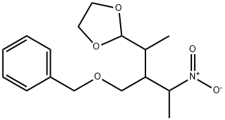 1,3-Dioxolane, 2-[1-methyl-3-nitro-2-[(phenylmethoxy)methyl]butyl]- Struktur