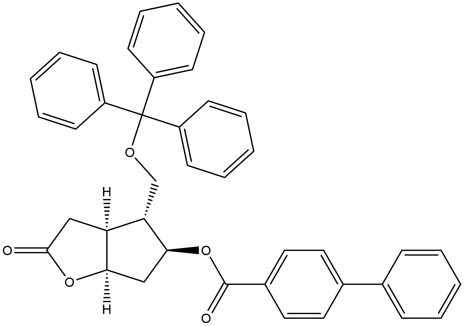 [1,1'-Biphenyl]-4-carboxylic acid, hexahydro-2-oxo-4-[(triphenylmethoxy)methyl]-2H-cyclopenta[b]furan-5-yl ester, [3aR-(3aα,4α,5β,6aα)]- (9CI)