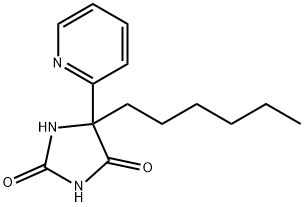 2,4-Imidazolidinedione, 5-hexyl-5-(2-pyridinyl)- Structure