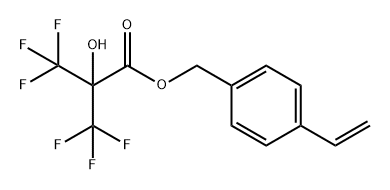 Propanoic acid, 3,3,3-trifluoro-2-hydroxy-2-(trifluoromethyl)-, (4-ethenylphenyl)methyl ester Structure